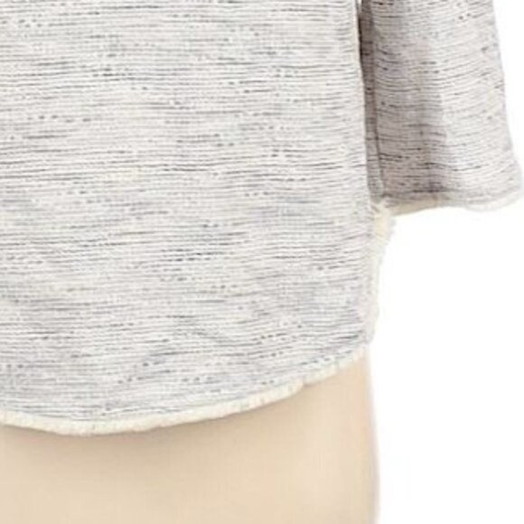 Anthropologie W5 Heather Gray Zip Back 3/4 Sleeve Pullover Fringe Sweatshirt Sm - Picture 4 of 10